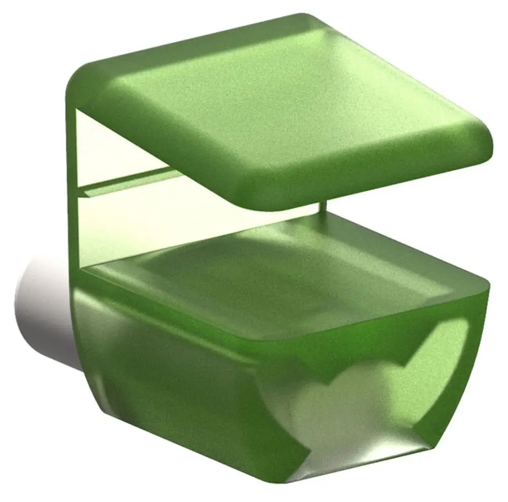 Grüner Bodenträger von Keuco mit transparentem Deckel für drei Ablagen. Das Design zeigt klare Linien und eine kompakten Form.